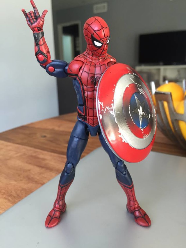 Hasbro Civil War Spider-Man Marvel Legends 6 Inch Figure with Cap's Shield