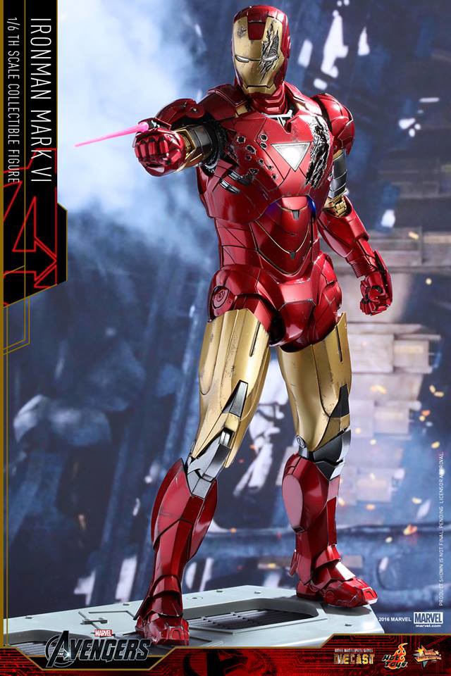 Hot Toys Battle Damaged Iron Man Mark 6 MMS Shooting Lasers