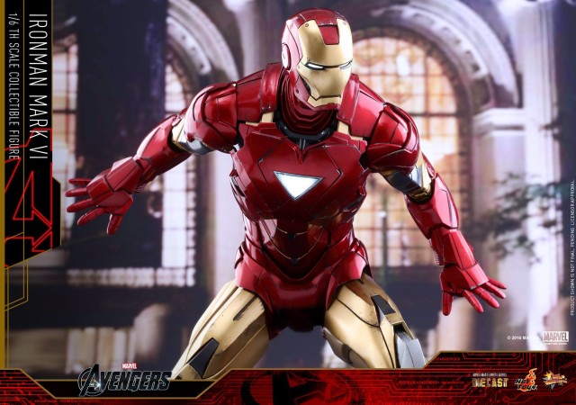 Hot Toys Iron Man Mark 6 Die-Cast Figure with Light-Up Arc Reactor