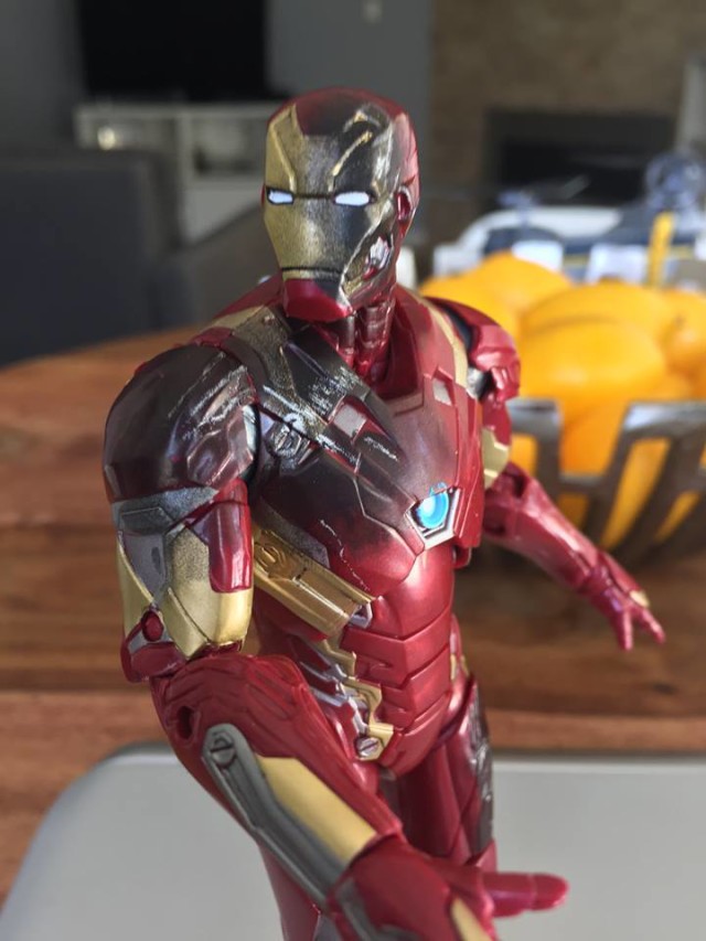 Marvel Legends Battle Damaged Iron Man Figure Close-Up
