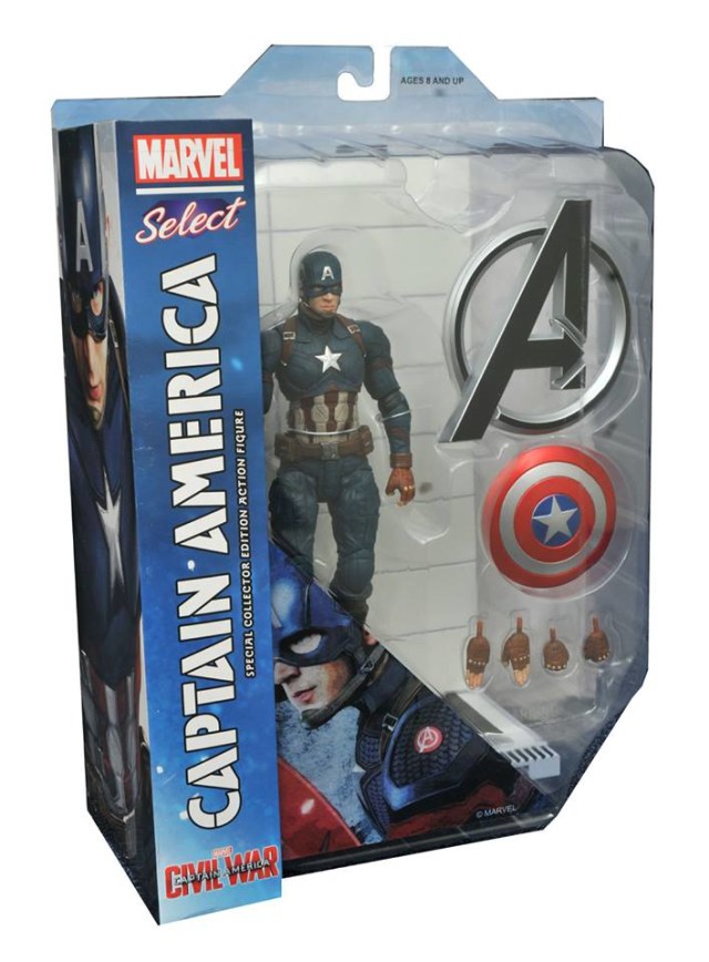 Marvel Select Civil War Captain America Figure Packaged