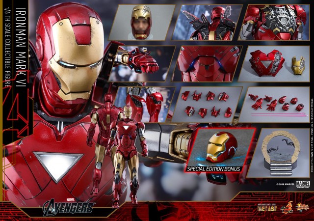 Sideshow Exclusive Hot Toys Iron Man Mark VI Die-Cast with Illuminated Helmet