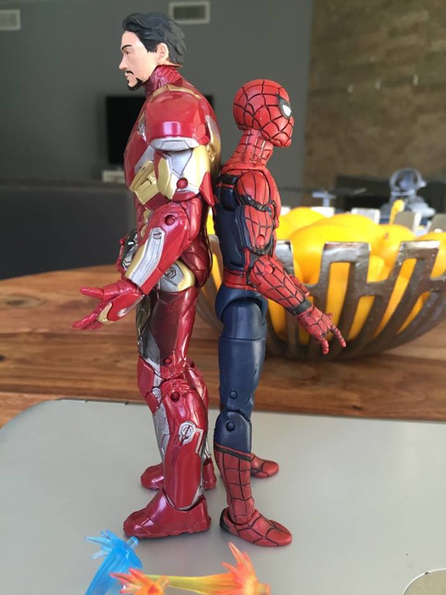 Size Comparison Civil War Marvel Legends Spider-Man and Iron Man