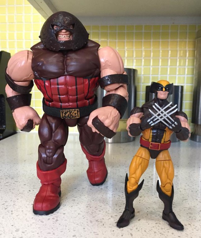 X-Men Legends Wolverine vs Juggernaut Build A Figure Size Comparison