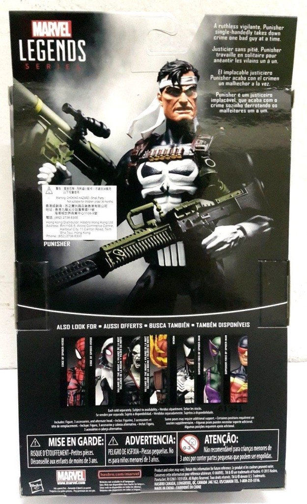 Box Back Punisher Marvel Legends 2016 Exclusive Figure