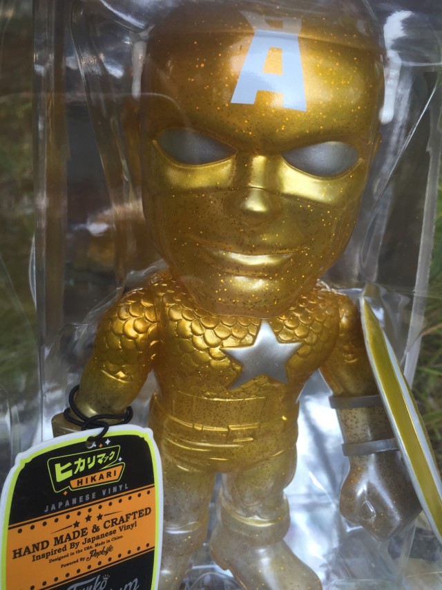 Close-Up of Exclusive Funko Hikari Golden Captain America