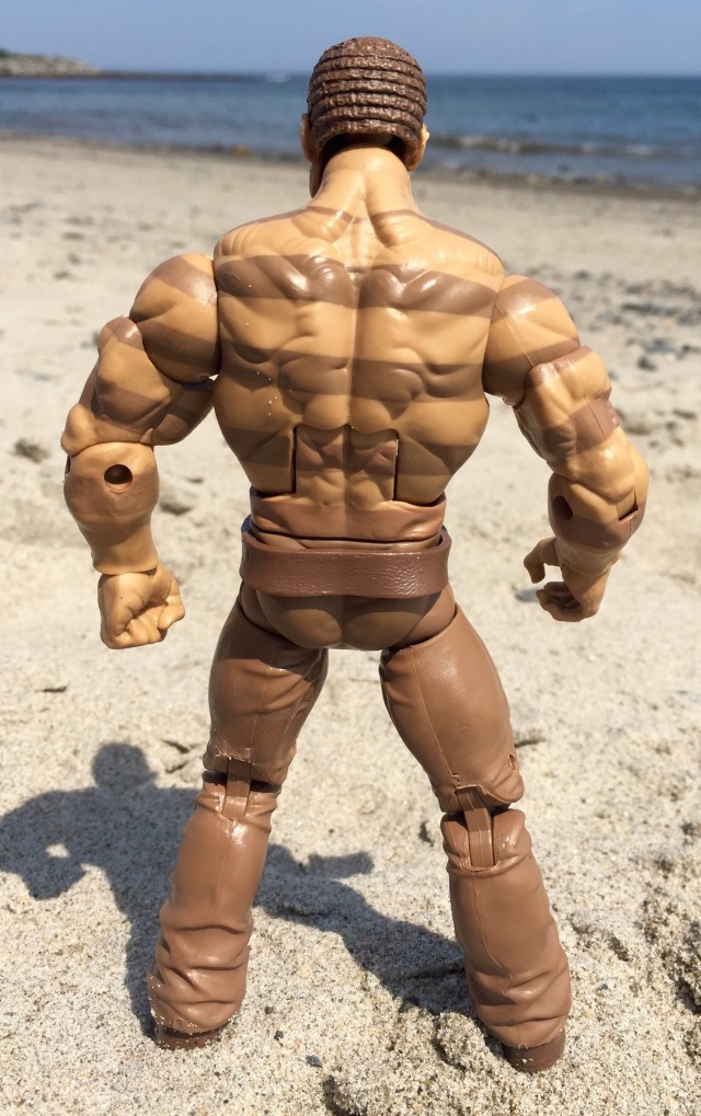 Back of Marvel Legends Sandman Sand Form Figure