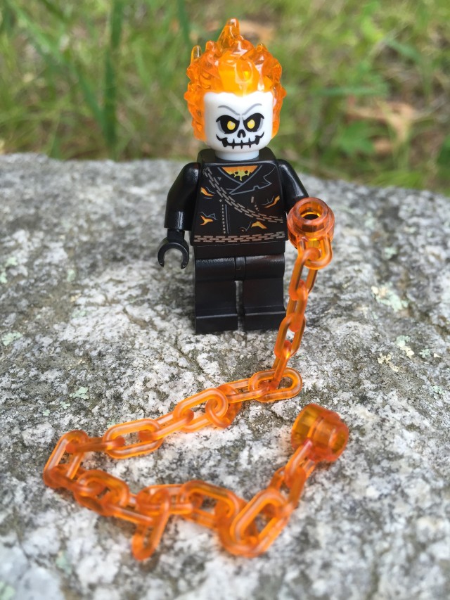 LEGO Ghost Rider Minifigure with Flaming Chain