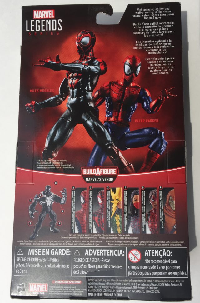 Miles Morales Marvel Legends Packaging Back