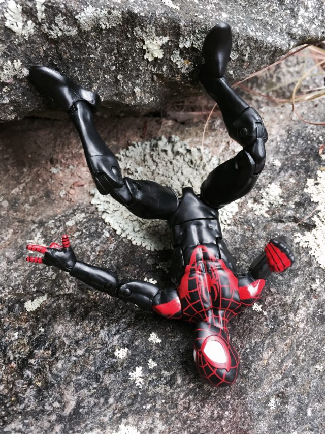 Marvel Legends 2016 Miles Morales Spider-Man Figure Handing Upside-Down