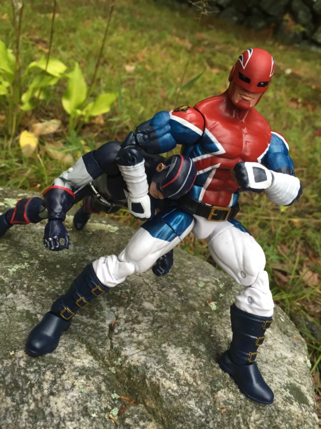 Captain Britain Action Figure Puts Headlock on Captain America