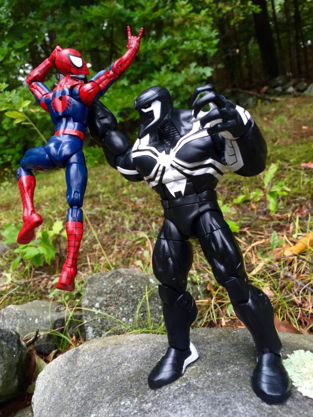 Space Venom Marvel Legends Action Figure Holding Spider-Man Figure