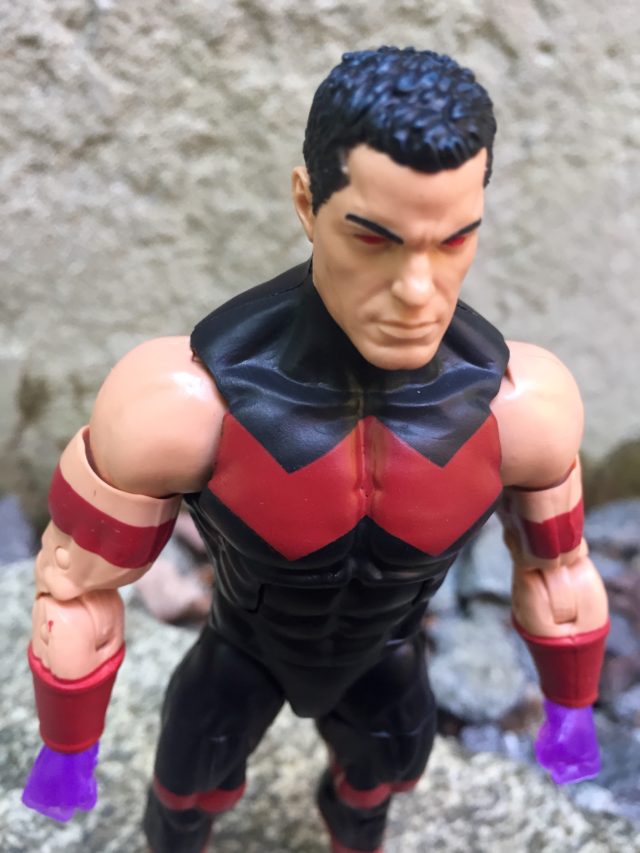 Close-Up of Wonder Man Marvel Legends 6" Figure Head Hair Red Eyes