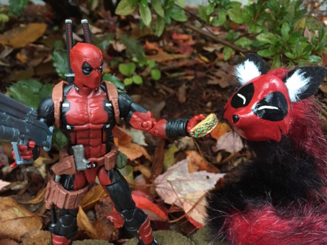 Marvel Legends Deadpool Offering Taco to CreatureSmith Deadpool Fox Spirit