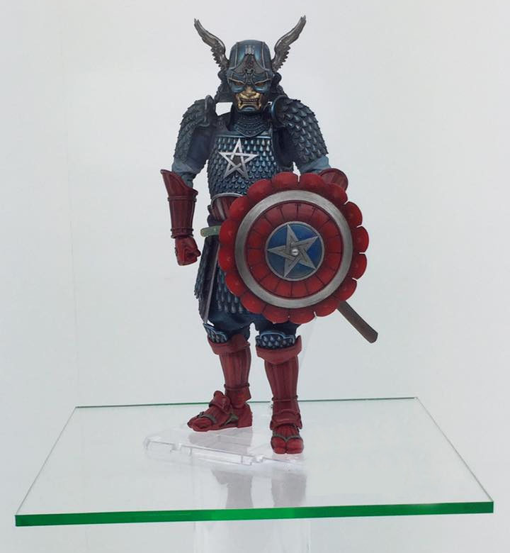 Marvel Manga Realization Samurai Captain America PVC Action Figure Model Toy 