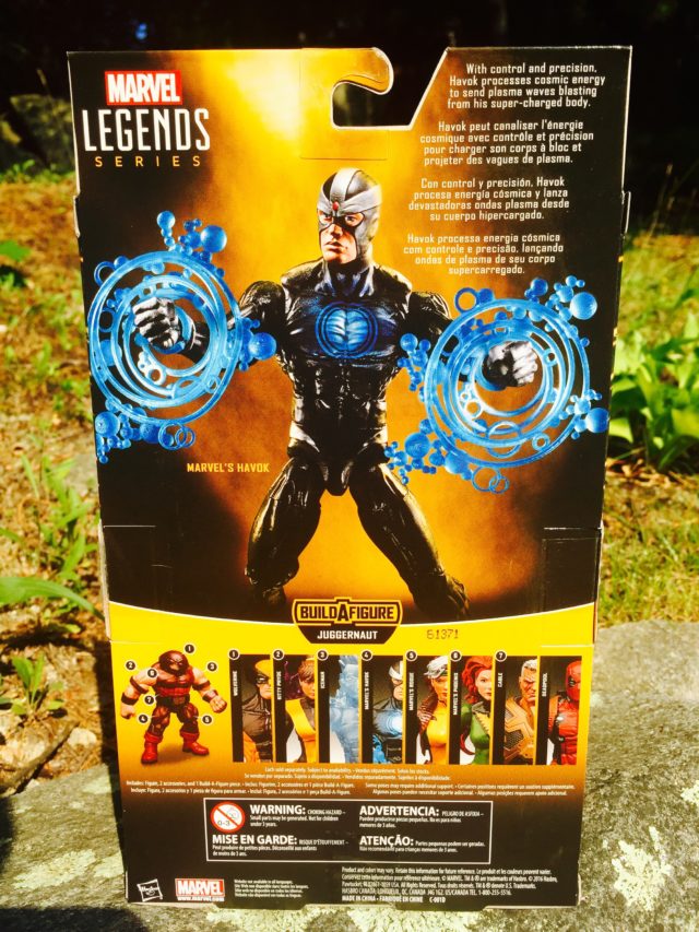 Back of Package Marvel Legends X-Men Havok