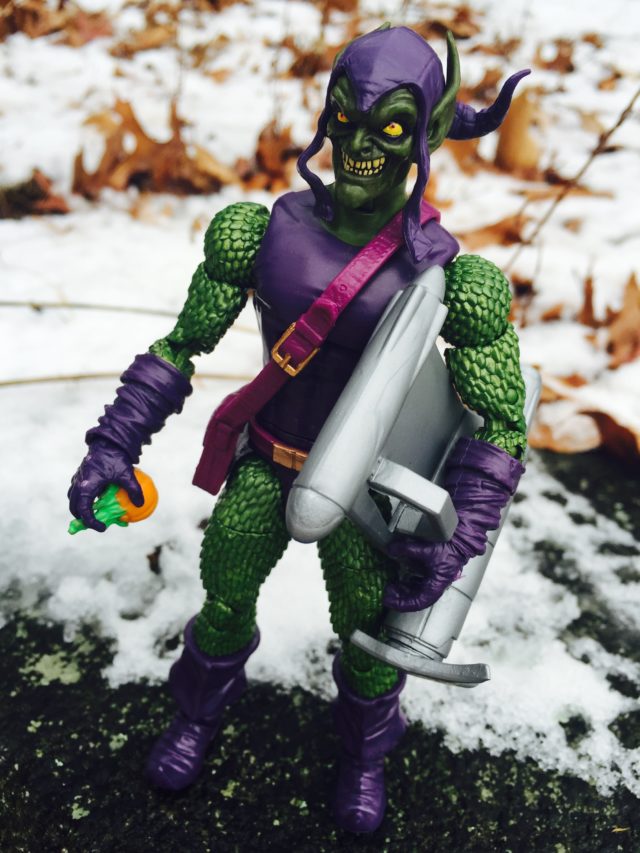 Green Goblin Marvel Legends Spider-Man Sandman Series Figure Holding Goblin Glider