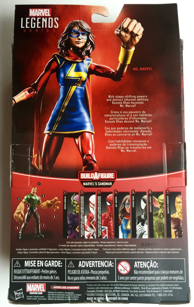 Box Back Spider-Man Legends Ms Marvel Kamala Khan