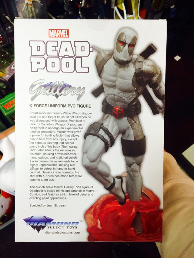 Box Back Marvel Gallery Exclusive Deadpool X-Force Variant Statue