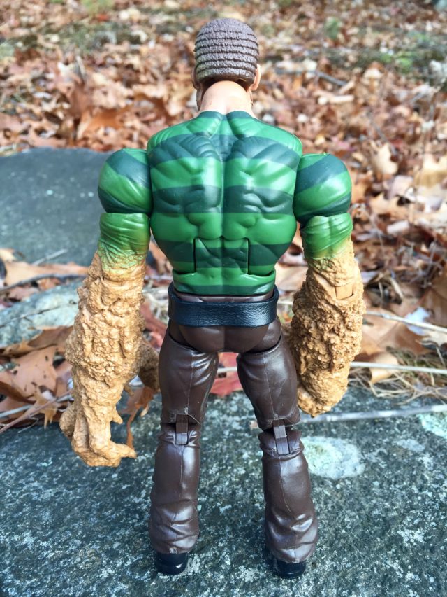 Back of Marvel Legends Sandman Action Figure