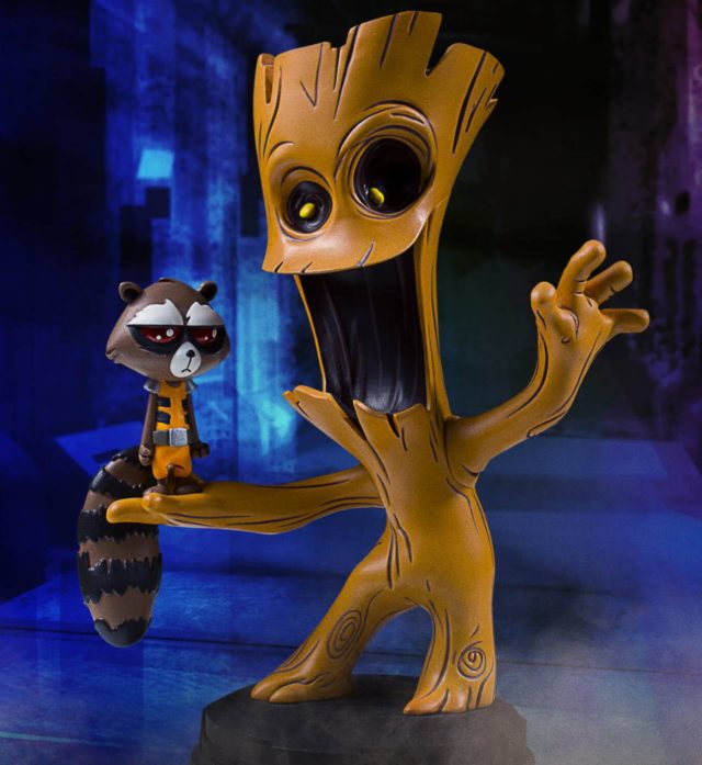 Groot and Rocket Raccoon Marvel Babies Animated Statue Gentle Giant