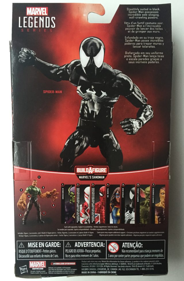 Box Back Marvel Legends Hasbro Symbiote Spidey Figure