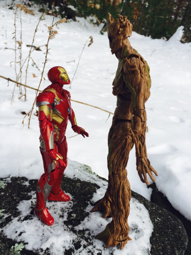 Marvel Legends Iron Man vs. Groot Size Scale Comparison Photo