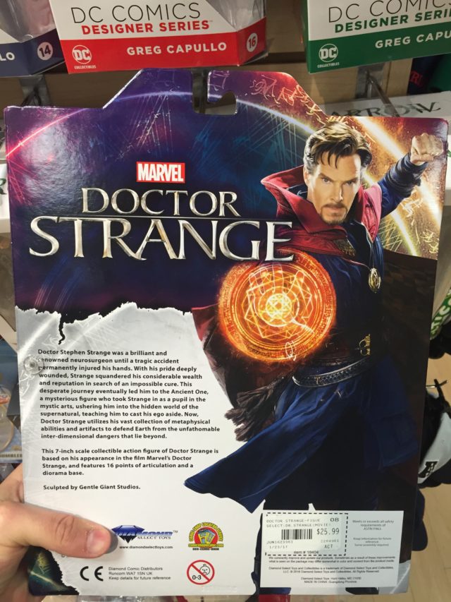 Box Back Doctor Strange Marvel Select 7" Figure