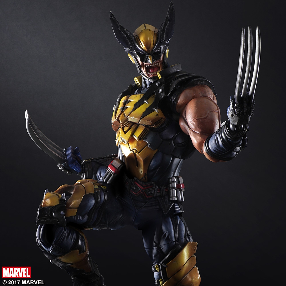 Marvel Universe Play Arts Kai Wolverine Variant Square Enix Action Figure Statue 