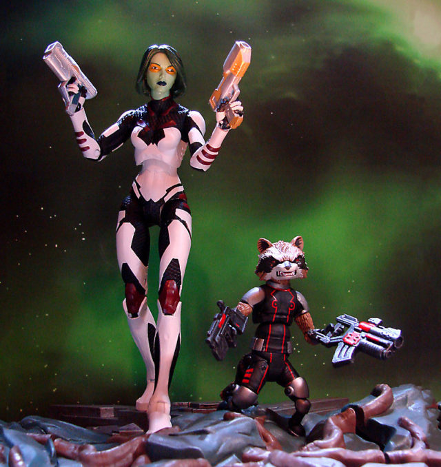 Marvel Select Guardians of the Galaxy Gamora Figure with Rocket Raccoon