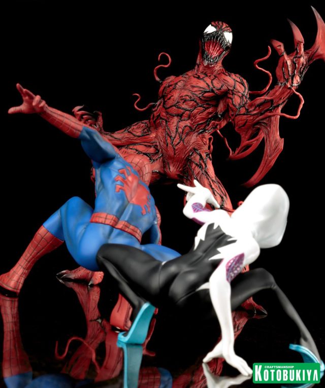 Spider-Man ARTFX+ Carnage Statue Size Comparison with Spider-Gwen