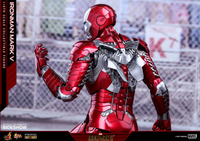 Back of Hot Toys MMS 400 Iron Man Mark V Die-Cast Sixth Scale Figure