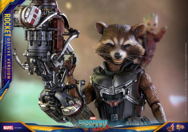 Close-Up of Deluxe Rocket Raccoon Hot Toys Figure 2017