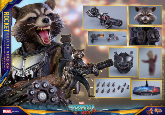 Hot Toys Deluxe Rocket Raccoon Figure and Accessories