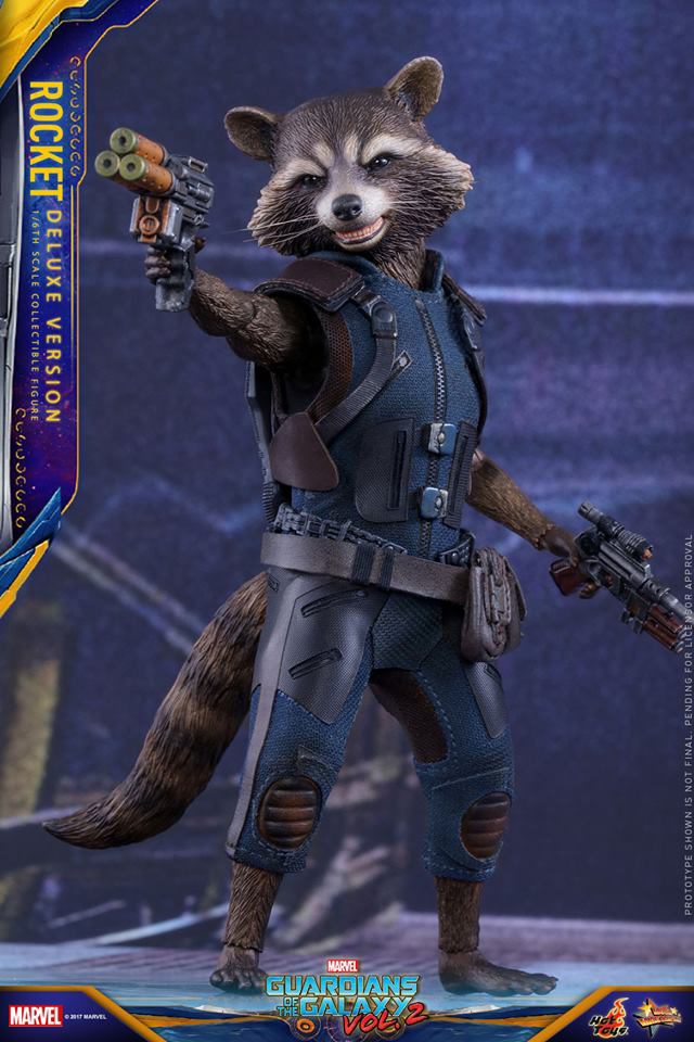 Hot Toys Deluxe Rocket Raccoon Sixth Scale Figure Closed Mouth Head