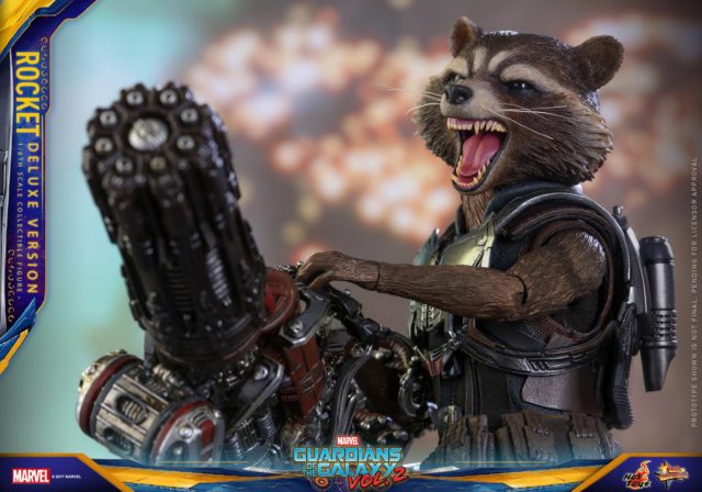 Hot Toys Guardians of the Galaxy 2 Rocket Raccoon Deluxe Figure with Machine Gun