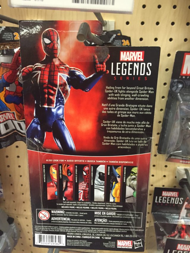 Spider-UK Marvel Legends 2017 4 Inch Figure Hasbro Cardback