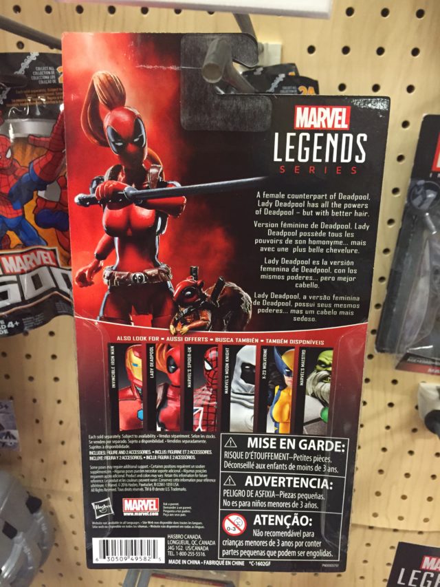 2017 Hasbro Marvel Universe Lady Deadpool Packaging Back