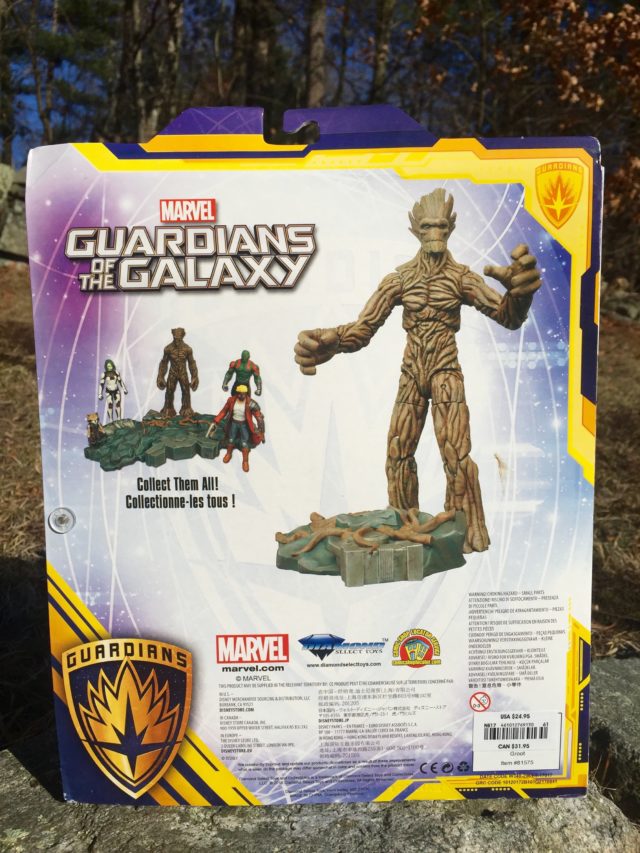 Box Back Marvel Select Groot 10 Inch Action Figure