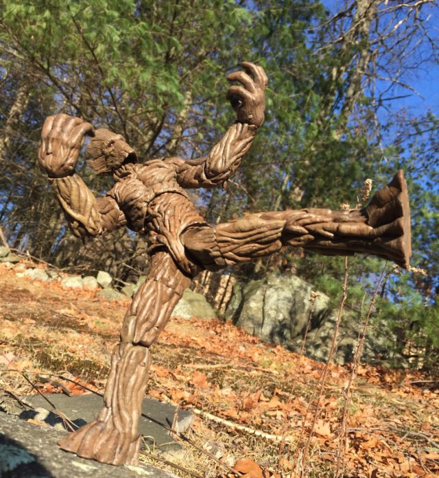 Groot Select Marvel Figure Doing Ninja Kick Articulation