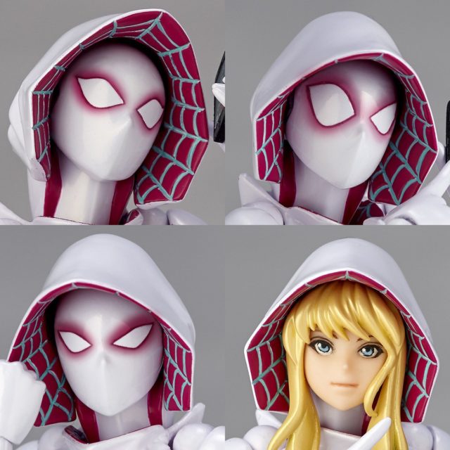 Alternate Heads for Kaiyodo Revoltech Spider-Gwen Figure