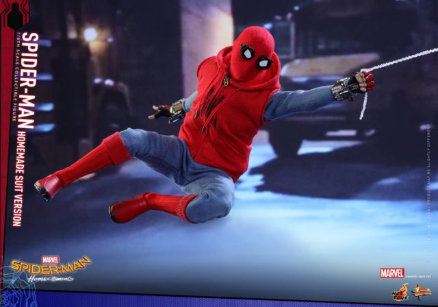 Hot Toys Homemade Suit Spider-Man Figure Web Swinging