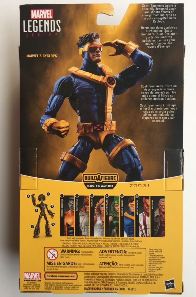 Packaging Back X-Men Marvel Legends Cyclops Warlock Series