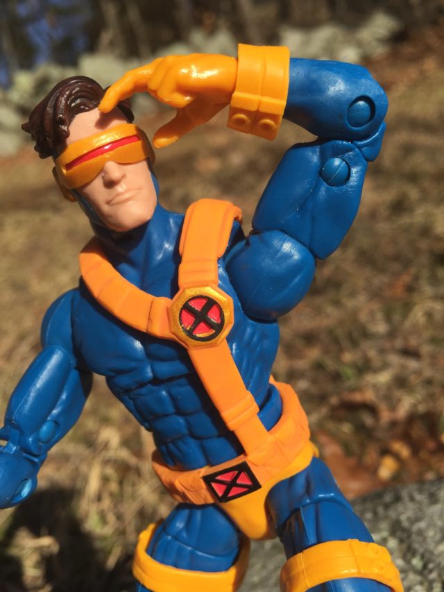 Close-Up of Jim Lee Cyclops Marvel Legends Head Warlock Series