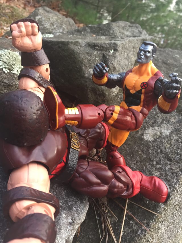 Marvel Legends 2017 Colossus Kicking Juggernaut in Face