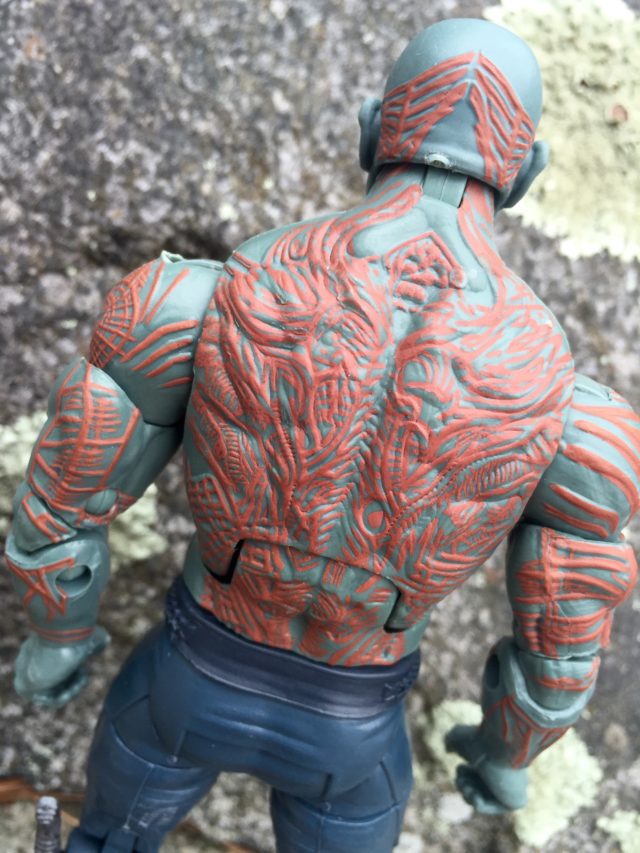 Sculpted Tattoos on Back of Hasbro Marvel Legends Drax Figure GOTG 2