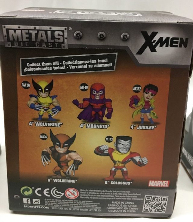 Jada Metals Die-Cast Wolverine X-Men Series Box Back