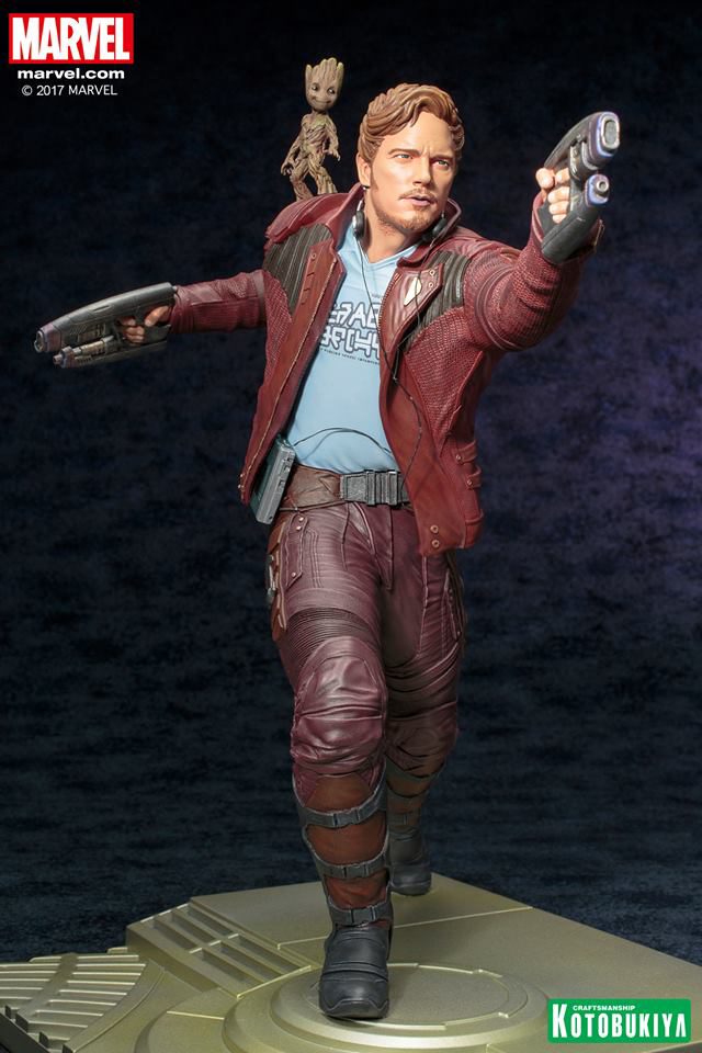 Kotobukiya Star-Lord ARTFX Statue with Groot on Shoulder