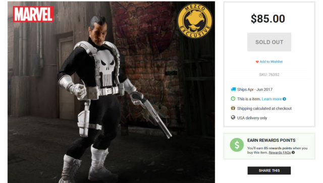 Mezco Classic Punisher Figure Sold Out