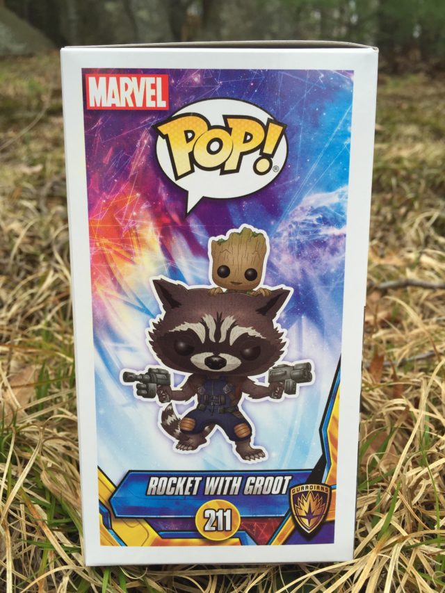 Funko POP Marvel 211 Rocket with Groot Box Side Art